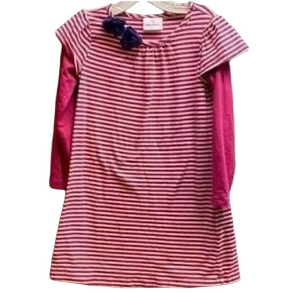 Hanna Anderson girls, long sleeve, pink floral detail dress size XS